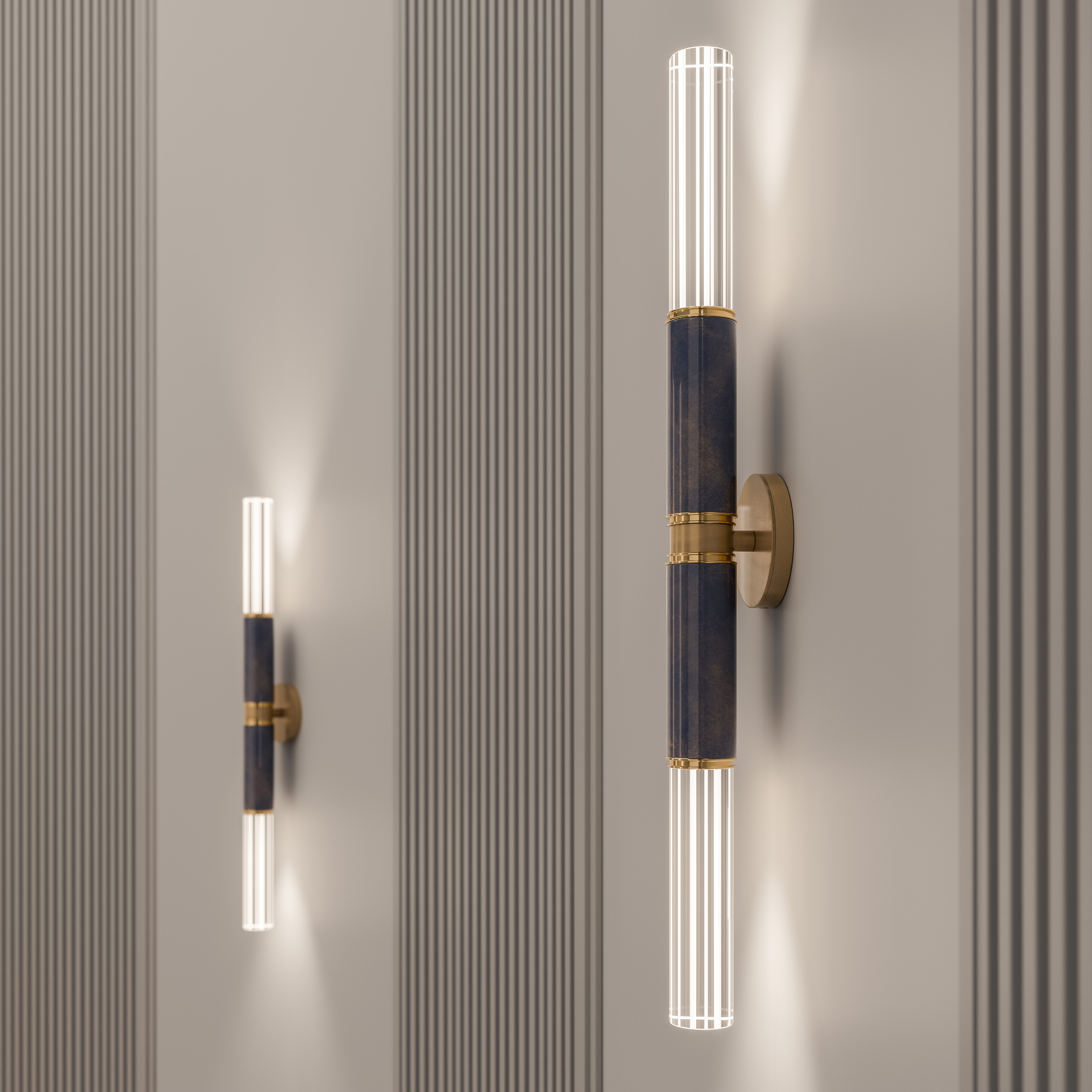 3d rendering of Antonia sconce in stairs setting