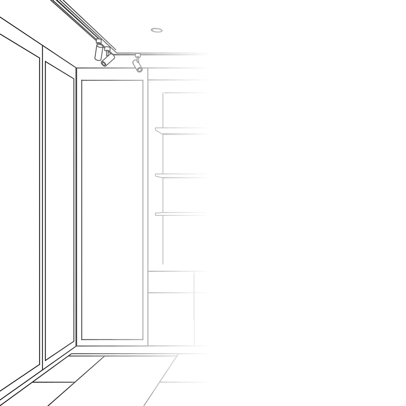 Interior space Line Drawing