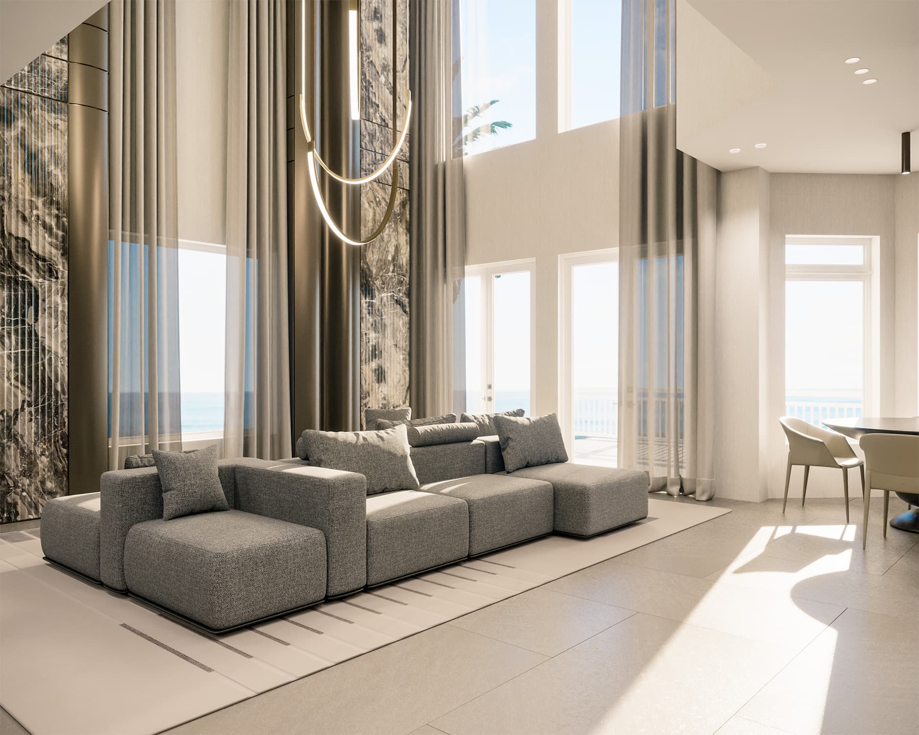 3D Rendering of interior space